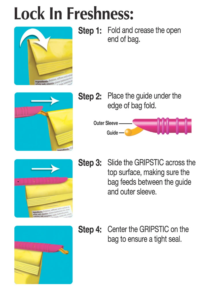 Gripstic Bag Clip, 3-pack Green